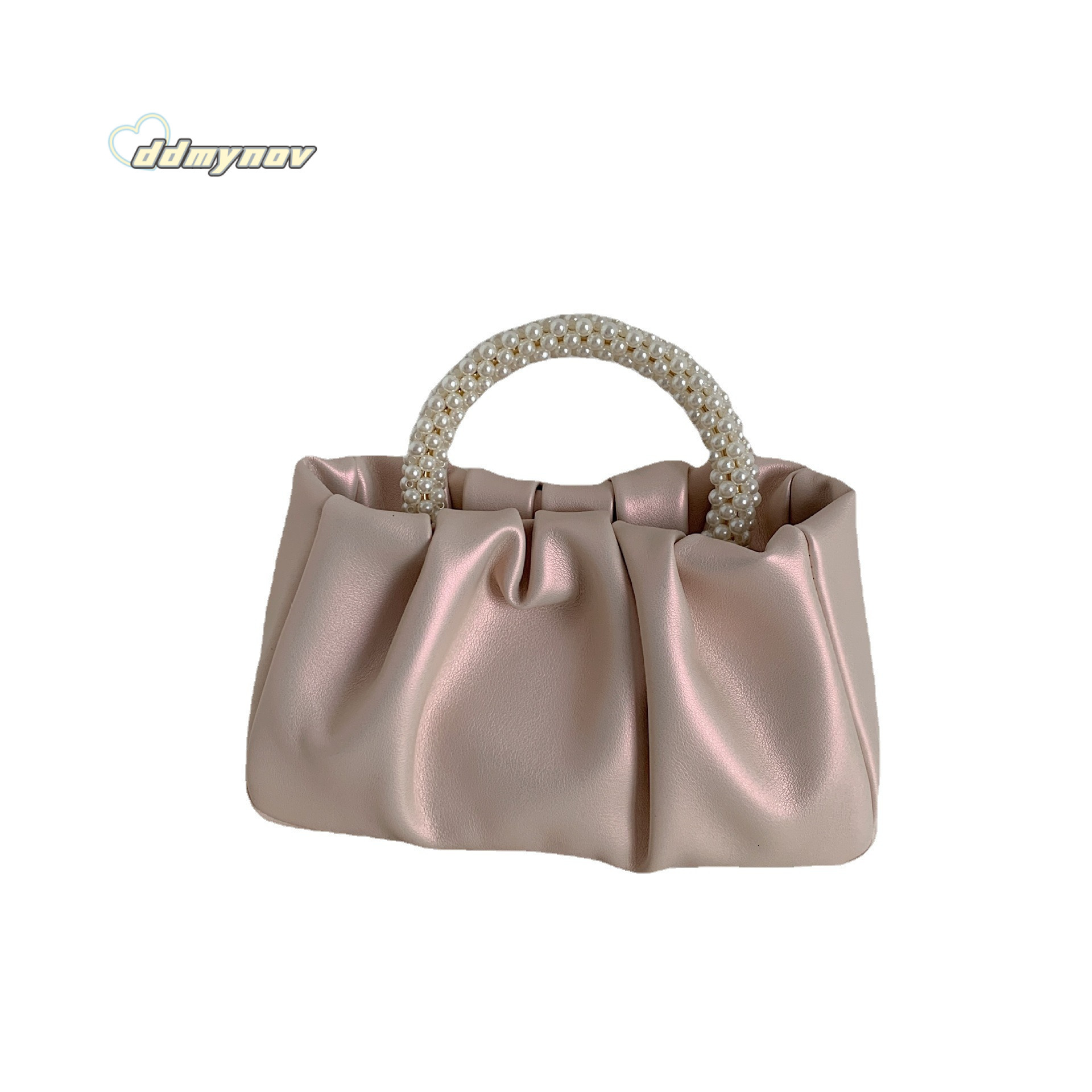 Sweet Girl Pearl Handbag Women Fashion Versatile Pleated Crossbody Cloud Bag Pearlescent Mini Phone Pouch ddmynov