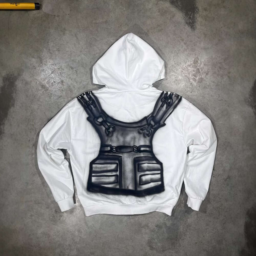 Hoodie with Printed Pattern Long Sleeve Pullover Street Fashion Y2K