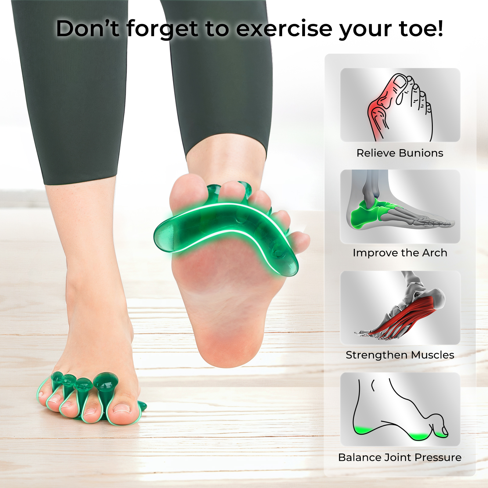 Toe Separators Thicker More Durable Dr. Recommended Correct Foot Bunion Pain Plantar Fasciitis Toe Straightener for Functional Athletic Mobility Large