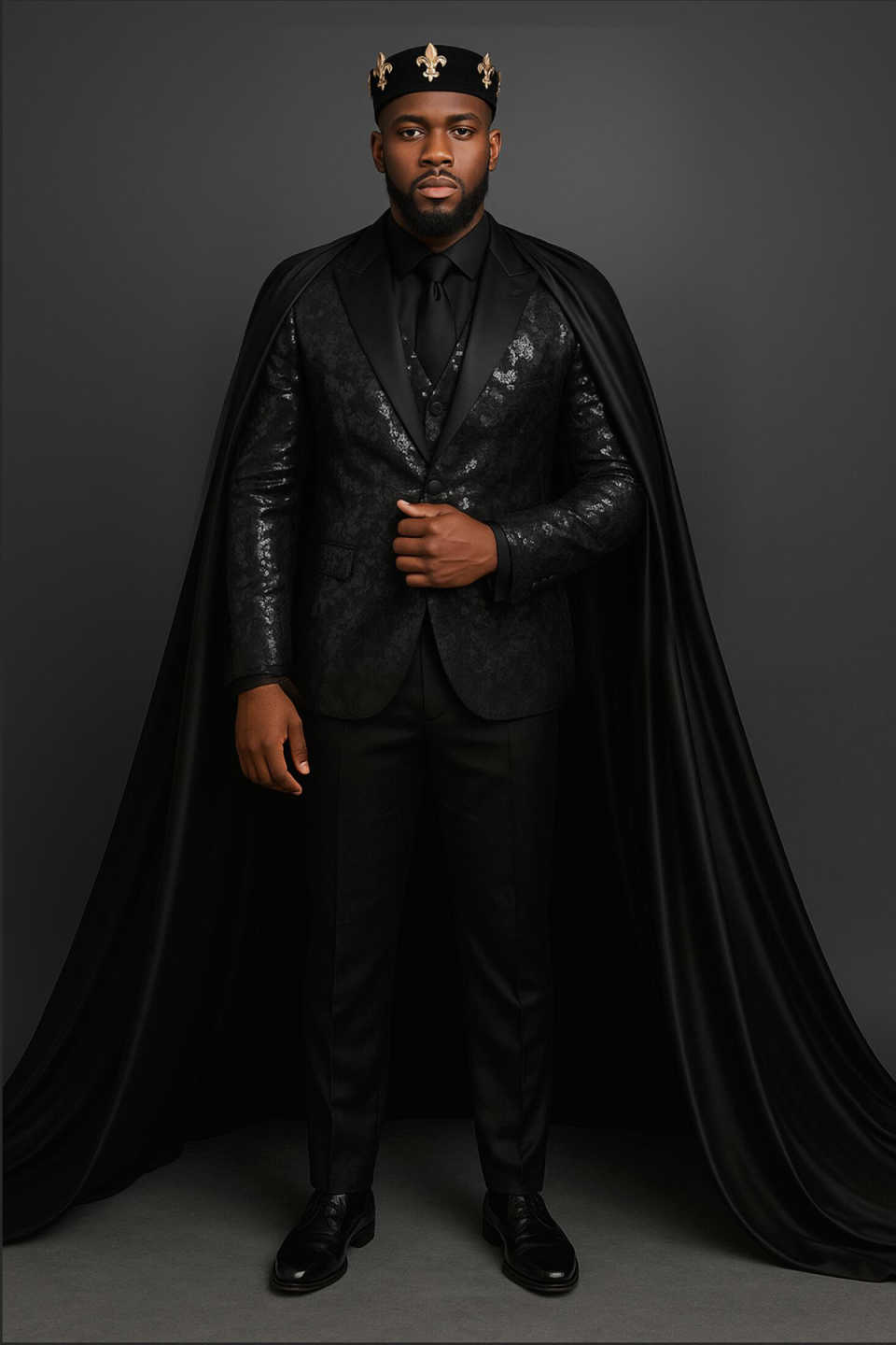 Sparkly Sequined Men Suits With Cloak Customized 3 Pieces Groom Wedding Party Tuxedos Slim Fit Male Blazer Costumes Homme