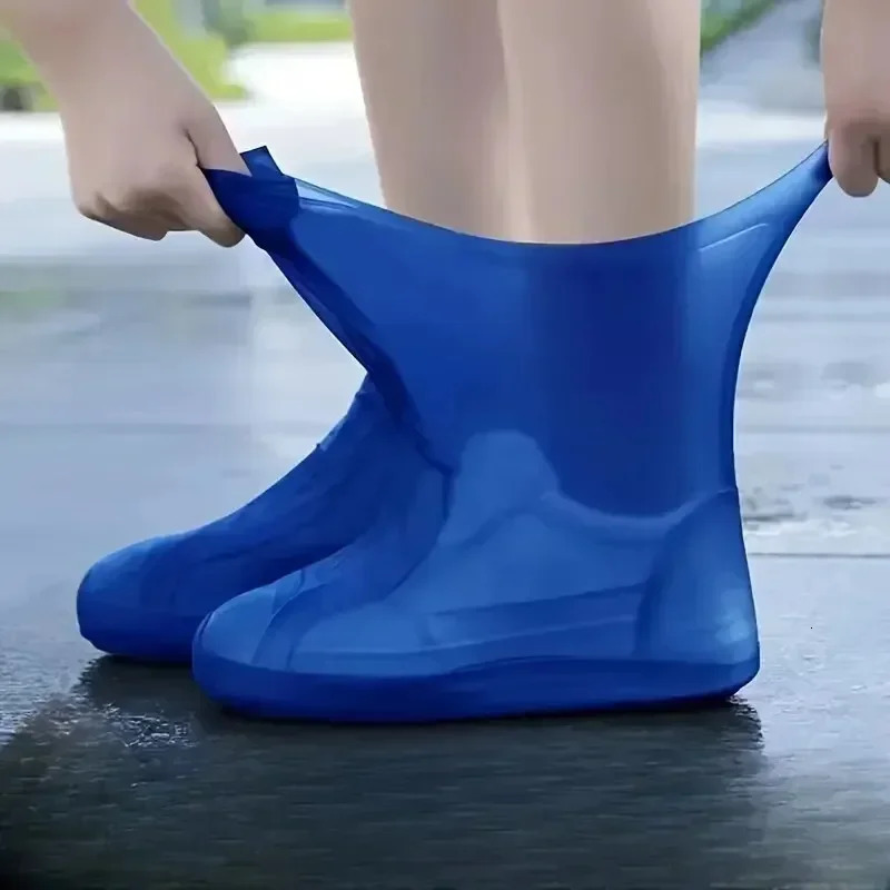 1 Pair Rubber Rain Boot Overshoes for Outdoor Use Silicone Waterproof Shoe Covers Rainy Day Cover Reusable NonSlip 250528