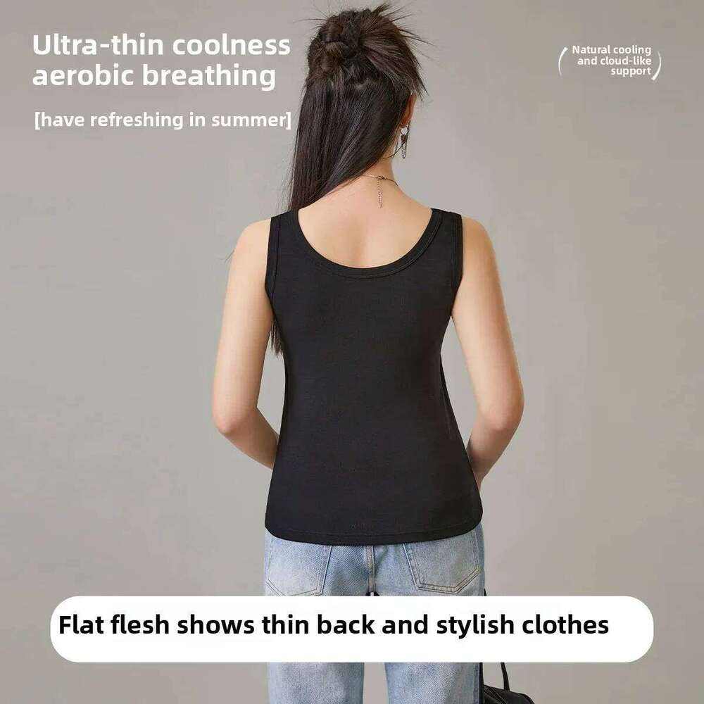 American Style Women's Vest Strap Summer New Model with Chest Pad Inner Wear Letter Base Sport Top Can Be Worn outside Female