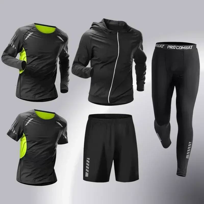 Ddmyoutdoor Fashion PCS Mens Running Sportswear Set Fiess Jogging Compression Tracksuit Suit Training Sports Clothes Dry Fit Leggings Jogging Suit