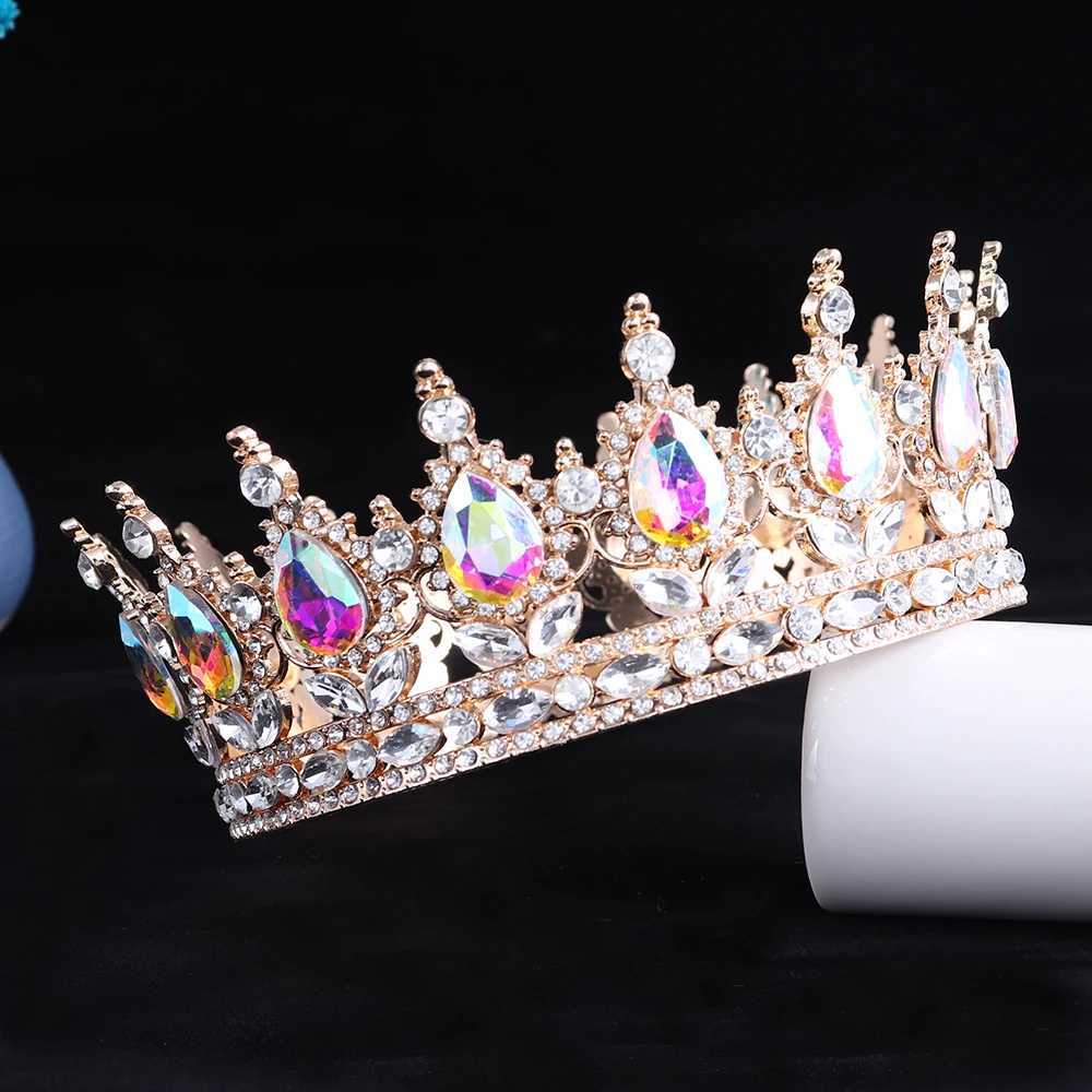 Luxury Bridal Crown Colorful Crystal Princess Tiara Elegant Noble Wedding Jewelry Head Accessories Women Headpiece Z250605
