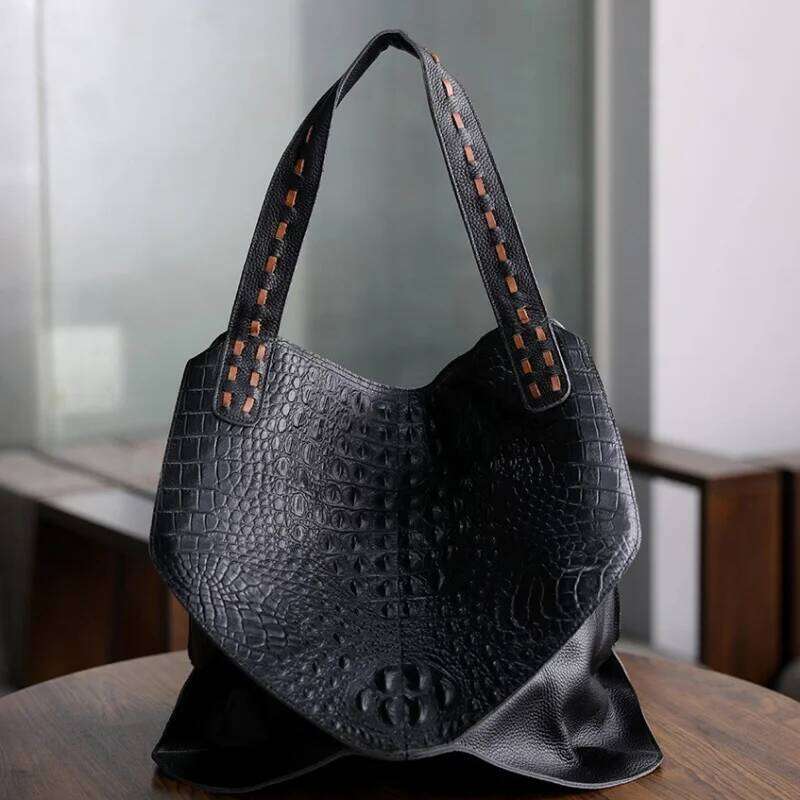 Women's Retro Tote Soft Genuine Leather Large Capacity Crossbody Shoulder Bag Good Quality Handbag Designer Purses For Women 2025/06/06