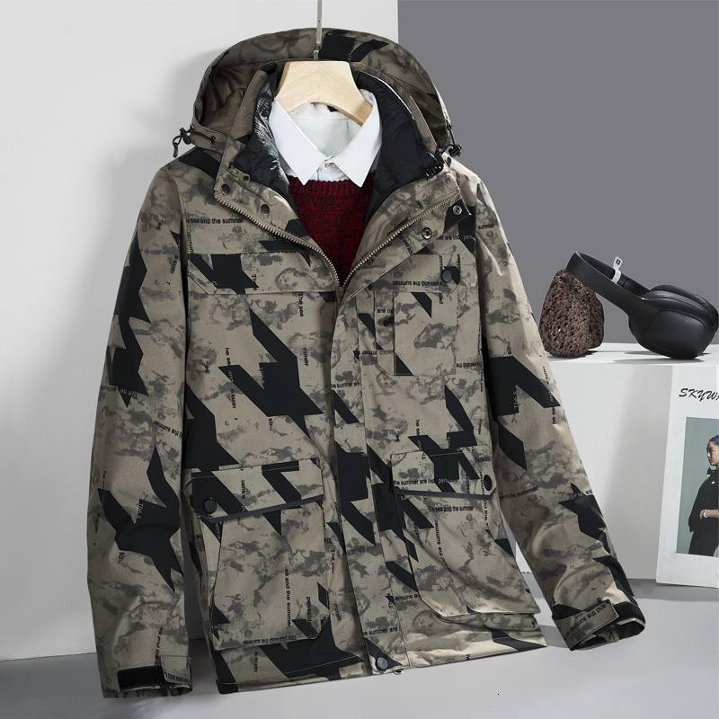 Ddmyoutdoor Group Purchase Outdoor Down Men s Camouflage Three In One Two Piece Set Detachable Winter Women s Mountaineering Jacket Jackets