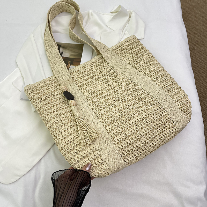 New Large Capacity Handbag, Women's Straw Bag, Shoulder Bag, Summer Beach Vacation Multi functional Designer Crossbody Bag