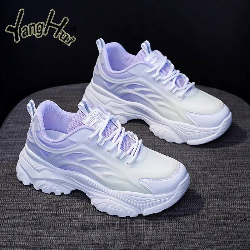 Ddmyoutdoor Mixed Colors Breathable Platform Sneakers New Casual All Match Mesh Lightweight Sprots Running Shoes Fashion Spring Autumn Outdoor Shoes