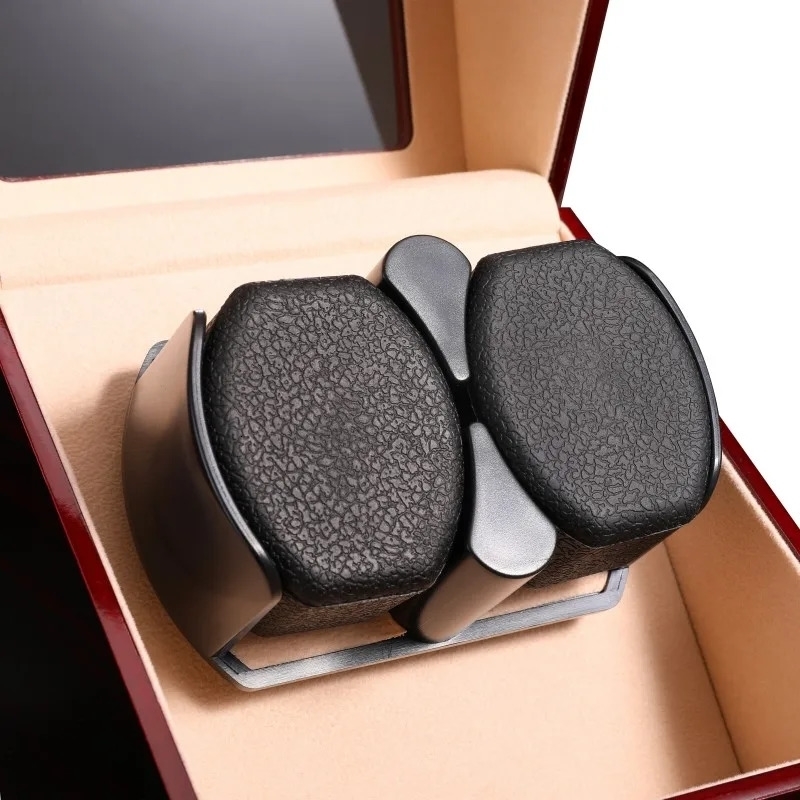 Embers Luxry Single Watch Winder Battery Wooden Shaker Box Automatic Glass Storage Case Mabuchi Motro y250519