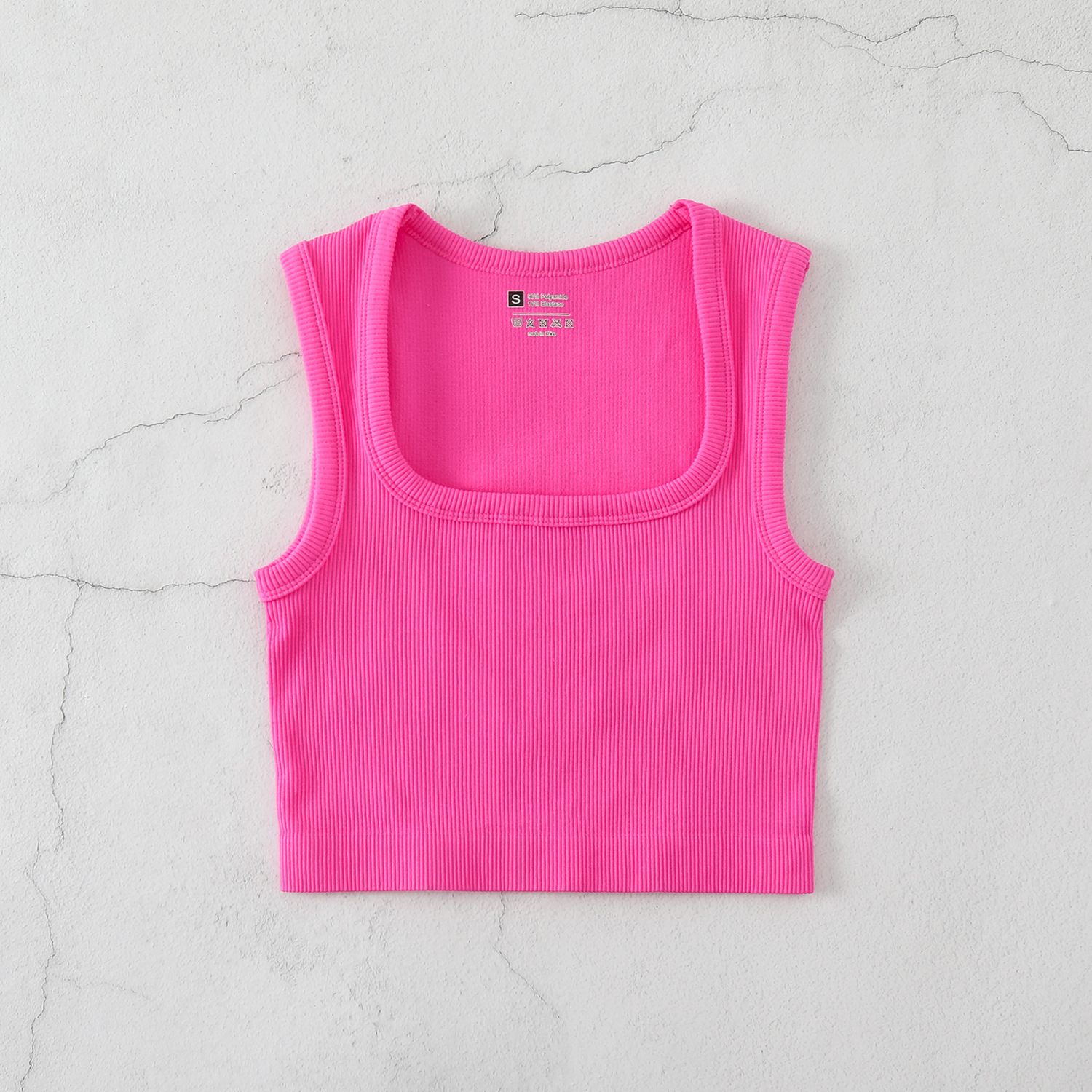 Spring and summer new large square neck threaded yoga sports undershirt plus size outside running quick