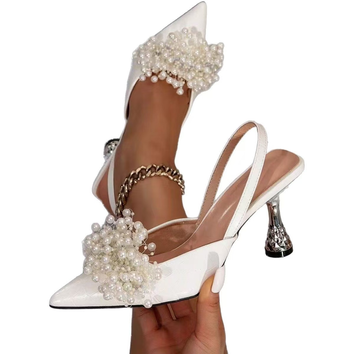 Bowknot New Designer High Heels Sandals Women Summer Footwear Pointed Toe Party Ladies Shoes Fashion Sgback Pumps 2e82