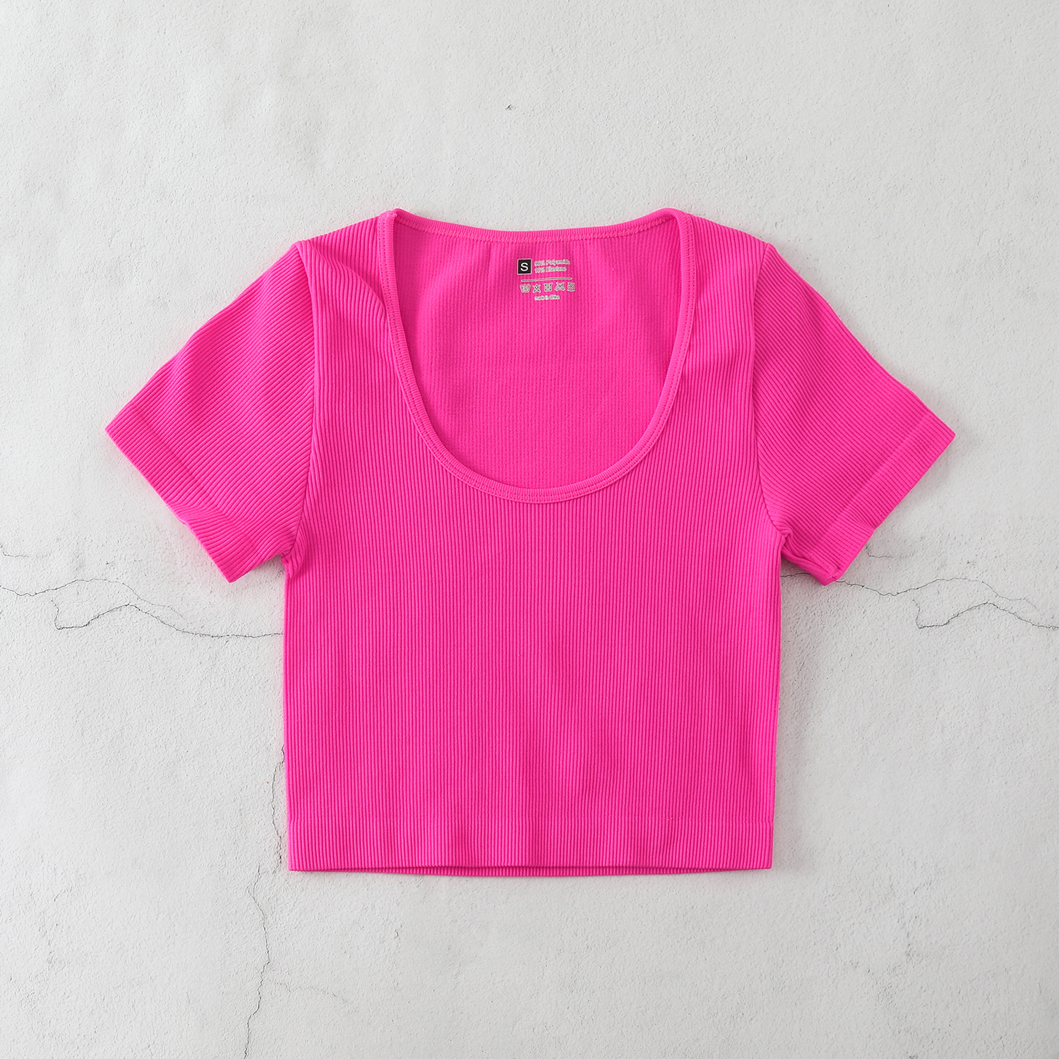 Large round neck Europe and the United States yoga clothing sexy short stretch navel fitness clothing fall and winter T-shirt seamless sportswear BX51