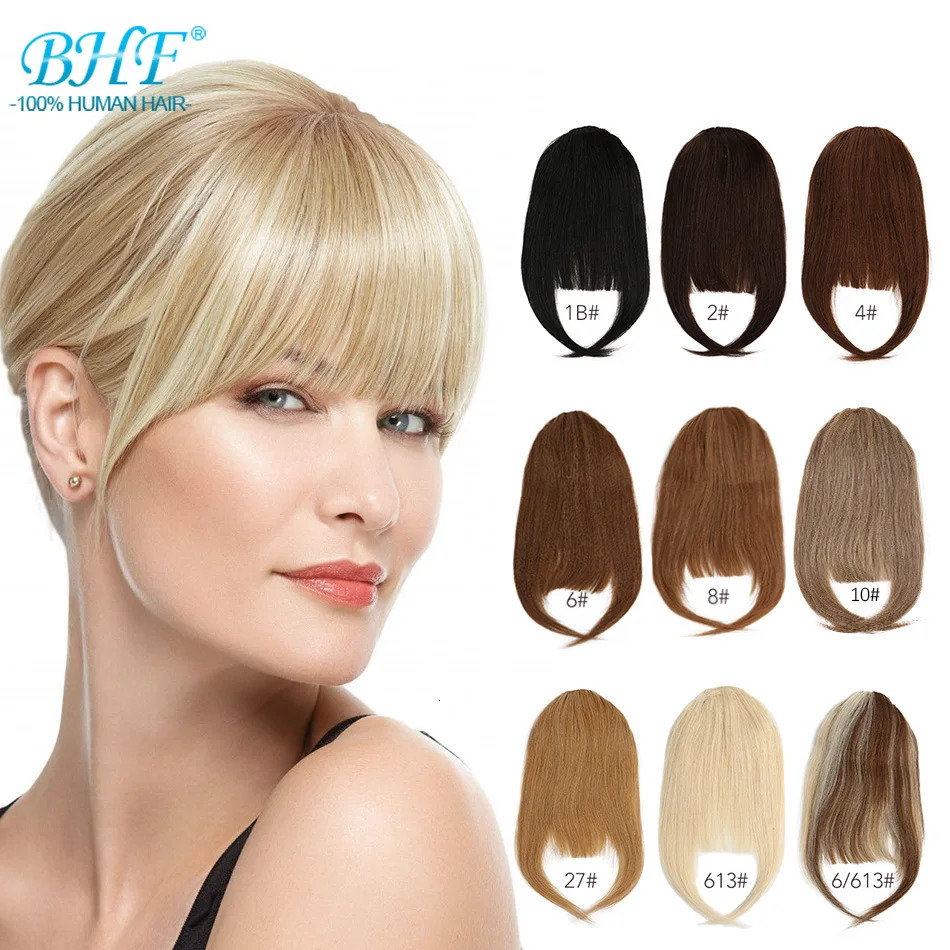 BHF Human Hair Bangs Natural Bang Hair 3 Clips in Bangs Fringe With Temples 250529