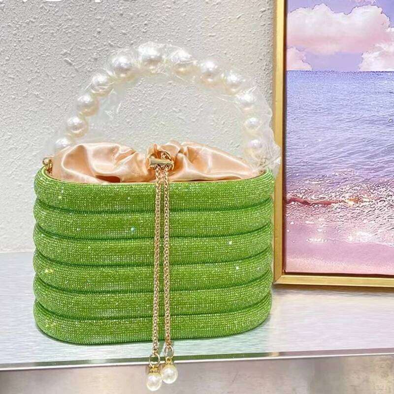 XIYUAN Pink/Blue/Purple Stones Tote summer Rhinestone Small Handbags Dinner Handbag For Women Shoulder Bag Bridal Purse