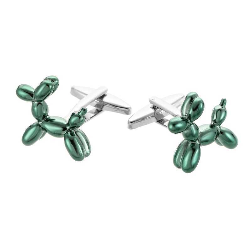 Mens French shirt cufflinks made of copper material fun small animal green balloon dog cufflinks Jewelry wholesale W250606