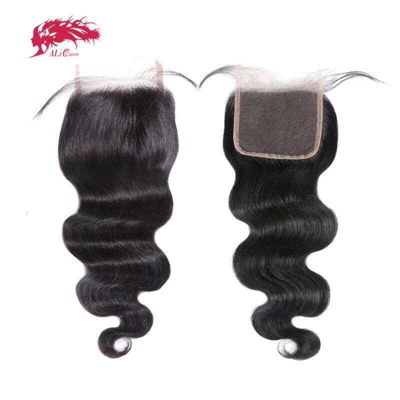Ali Queen HD Lace 3/4Pcs Brazilian Body Wave Remy Hair Bundles With 4x4/5x5 Free Part Closure