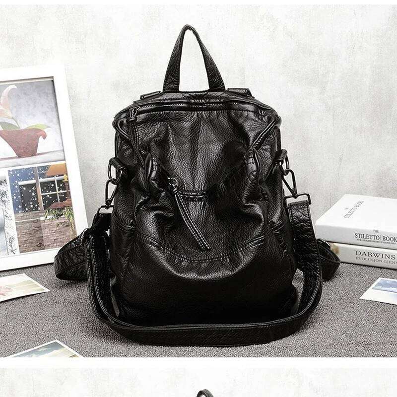 SNAILLADY White Soft PU Casual Large Women Backpack Back To School Youth Anti Theft Teenager Shoulder Book Bag 2025/06/06