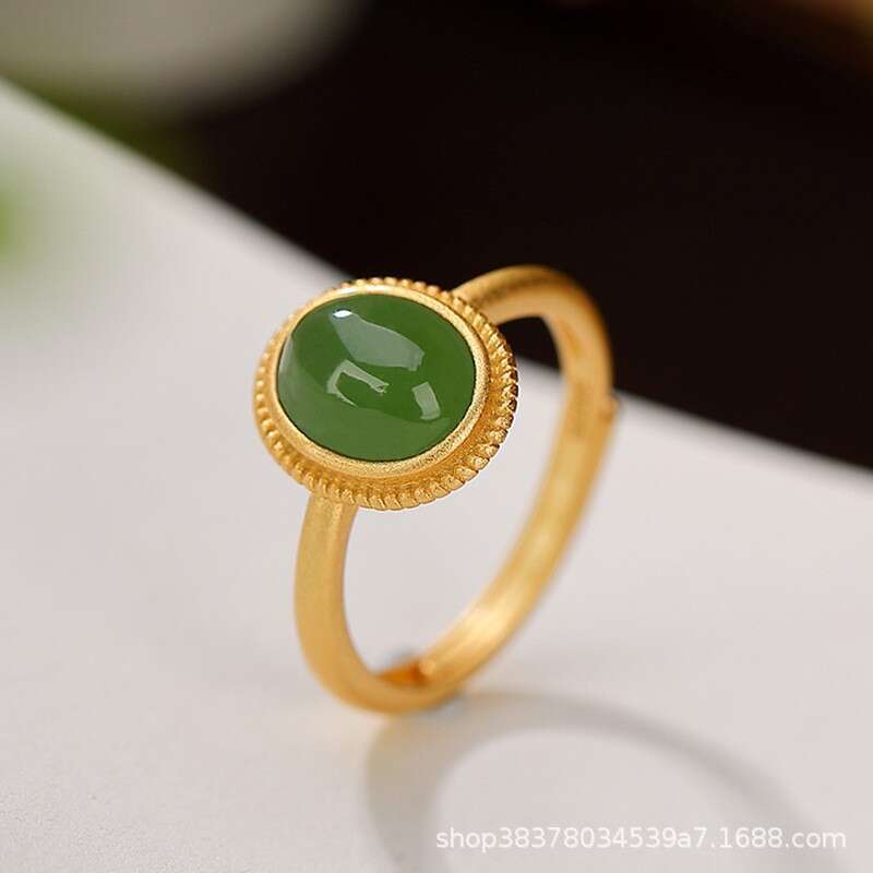 Adjustable Court Style Ring with Gold Plate Finish Featuring Imprinted Amethyst Gemstones for Women