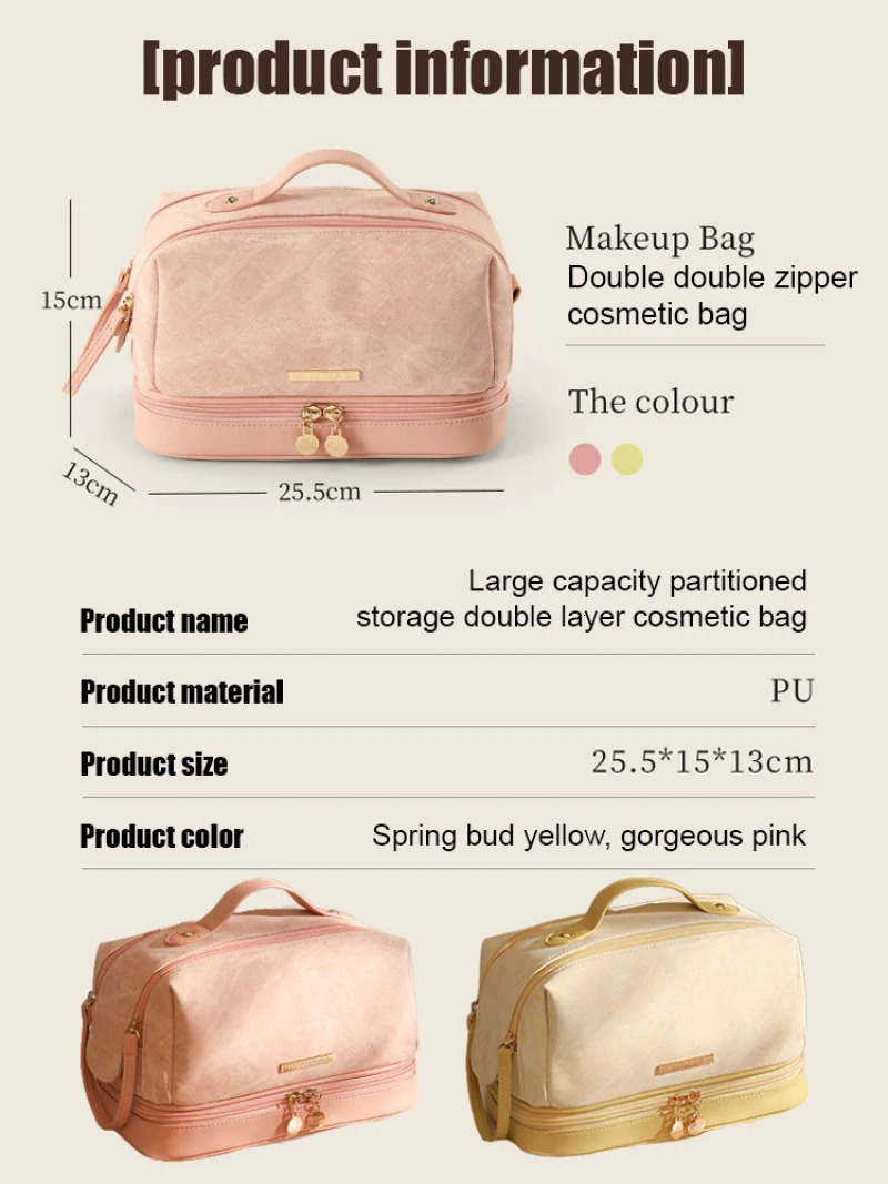 Makeup Organizer Female Toiletry Kit Bag Make Up Case Storage Pouch y Lady Box Cosmetic For Travel Zip 250605