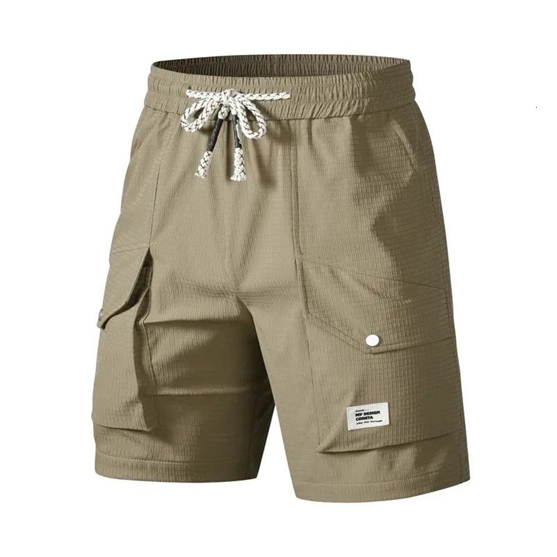 Casual Short Pants Ice Silk Breathable Multi Pockets Outdoor Fhishing Hiking Shorts Men Lightweight Cargo Shorts Summer Fashion 250530
