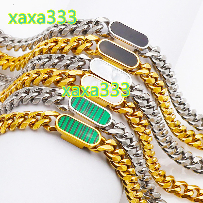 2024 Hot Selling Hip Hop 18K Gold Plate Stainless Steel Chunky Cuban Link Shell Bracelet Necklace