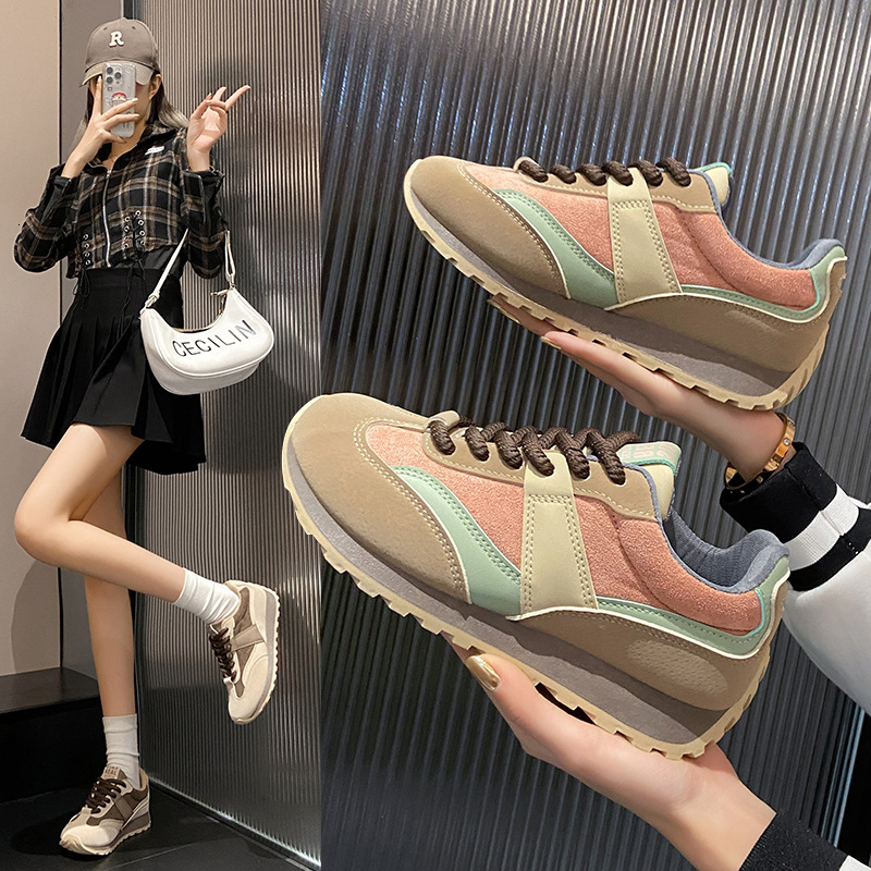 Niche Design Agan New Color Block Thick Soled Sports Casual Dad Casual Shoes Shoes For Women Ddmysaturn