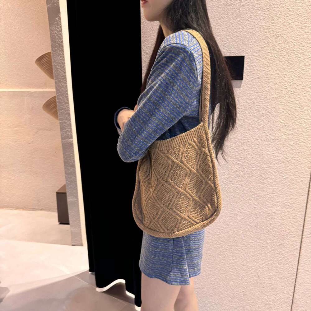New Knitted Crossbody Solid Color Tote Braided Women's Trendy Bag B5