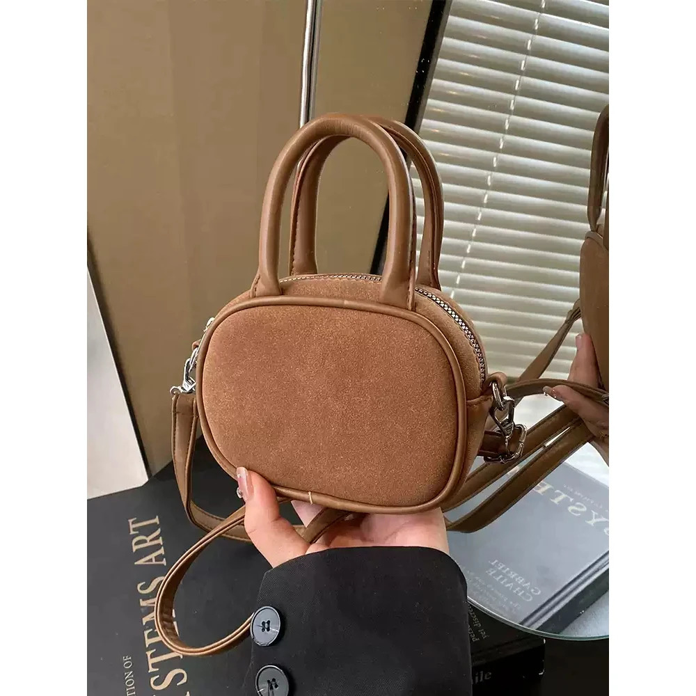 Mini Bag for Women Female Fashion Frosted PU Solid Color Crossbody Bags Autumn Winter Lipstick Daily Commute Handbags 250605