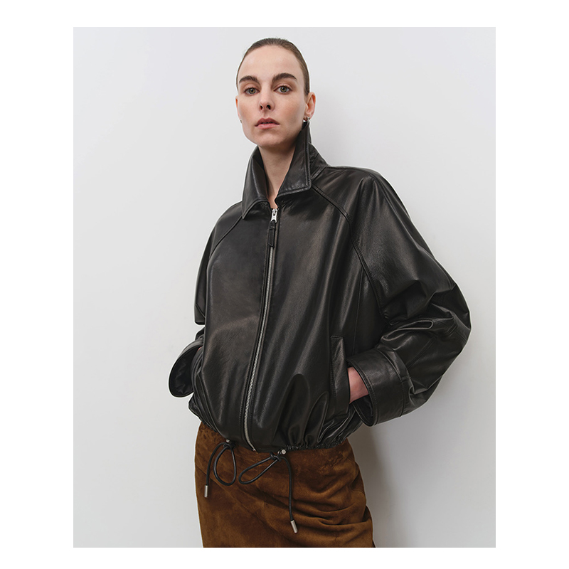 Black leather jacket for men, spring and autumn American fashion brand retro jacket, high-end top