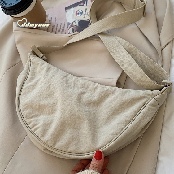 New Women's Crossbody Fashion Casual Nylon Dumpling Versatile Shoulder Trendy Lightweight Small Cloth Bag ddmynov