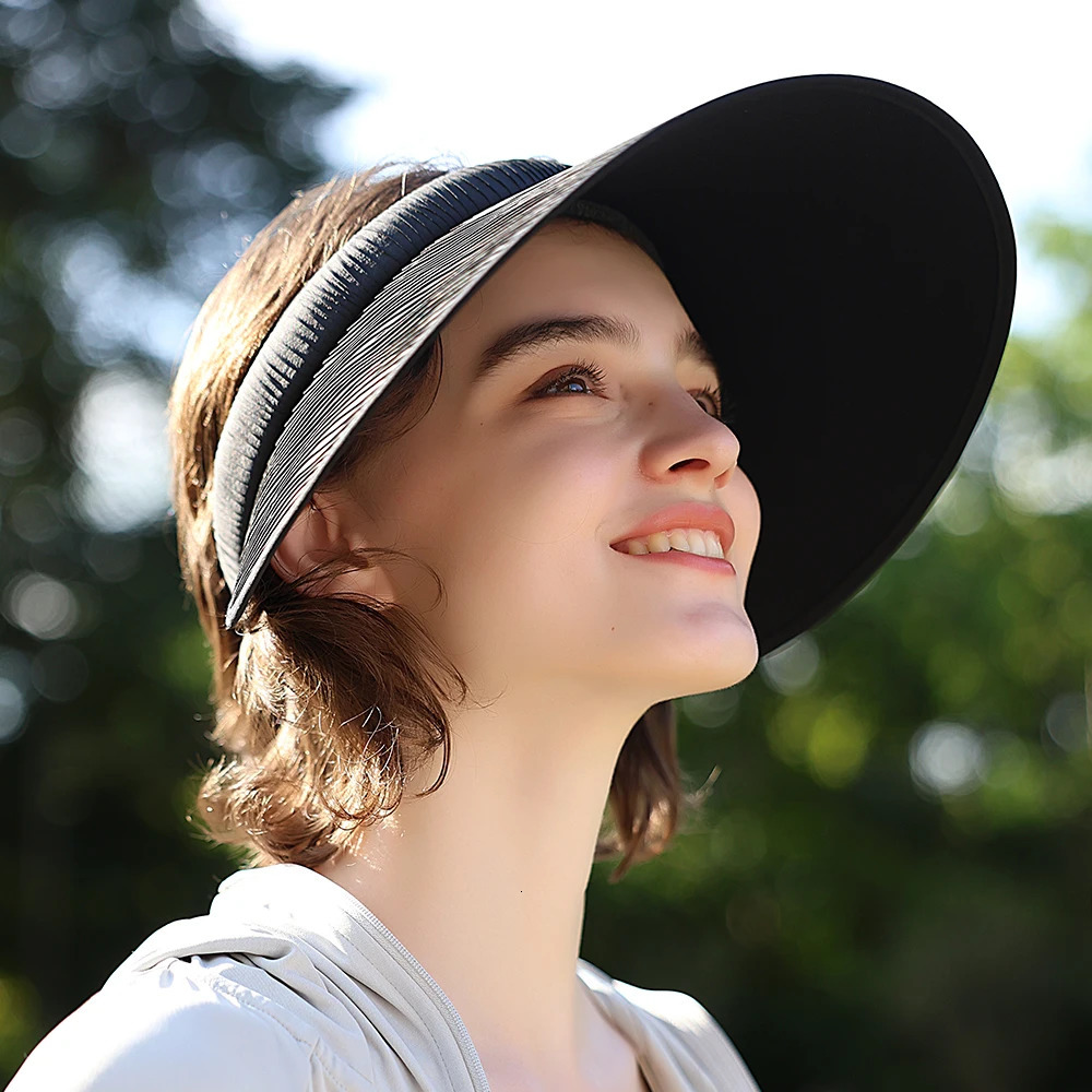 OhSunny Womens Sun Visor Fashion Summer Golf Cap UV Protection UPF 50 Portable Hat for Outdoors Sports Traveling 250603