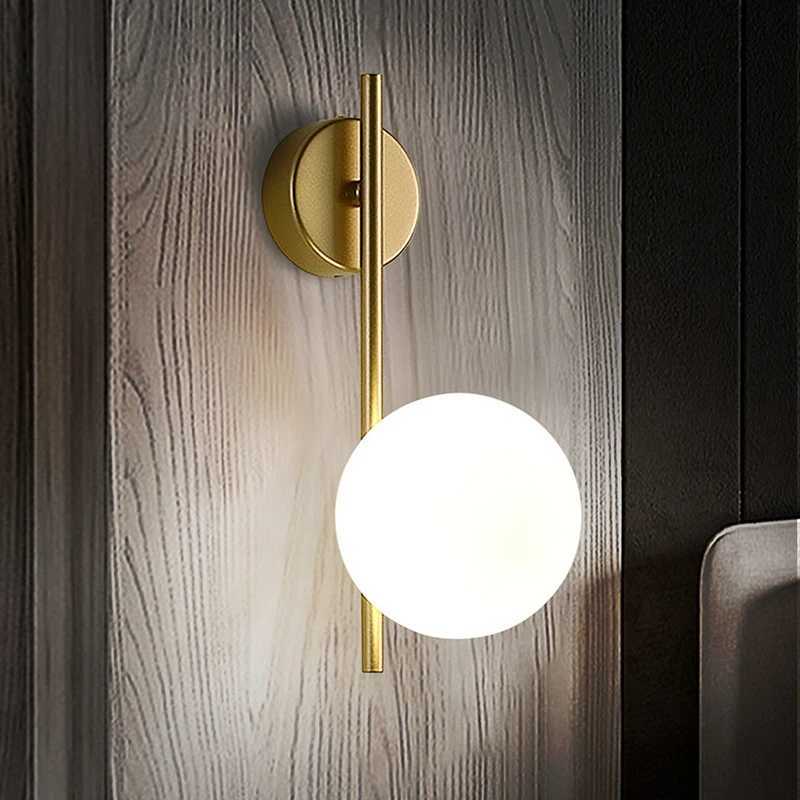 LED Glass Ball Wall Lamp Voltage 110V 220V Black/Gold Upholstery Light For Living Room Bedroom Bedside Aisle Stair Wall Light Z250605