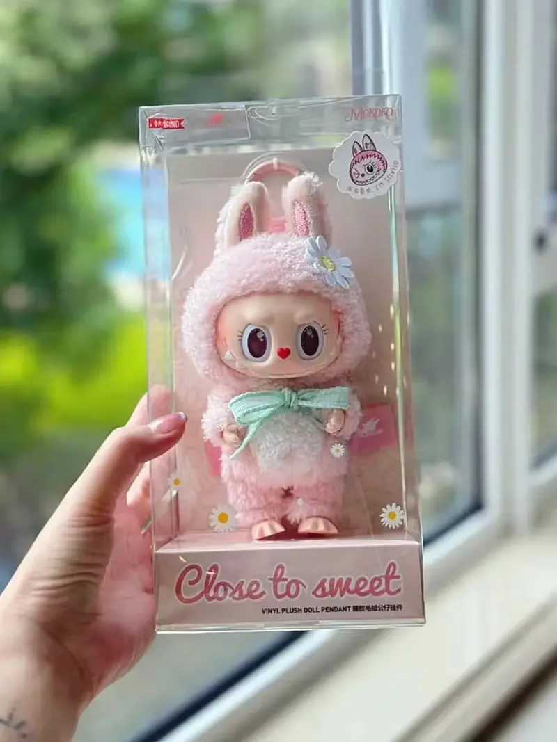 Hot 1 1 Hot Sale Pink Labubu Mokoko Series Spring Flowers Sweetheart Limited Edition Vinyl Doll Kawaii Backpack Ornaments X250606