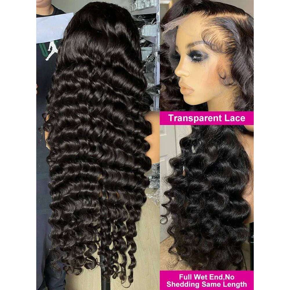 Xcurly 30 40 Inch Loose 13x6 Front Human Hair Wig Brazilian Water Curly Deep Wave 13x4 HD Lace Frontal Wigs For Women