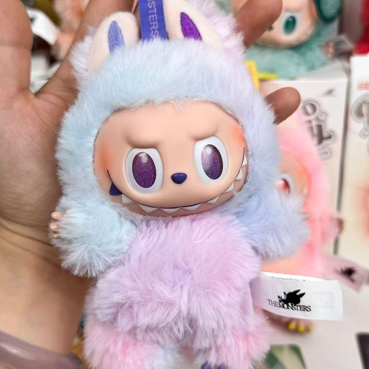 Original quality Labubu plush doll With QR code Macaroon animation character doll hobby pendant decoration cute mysterious box PVC Childrens Day surprise gift
