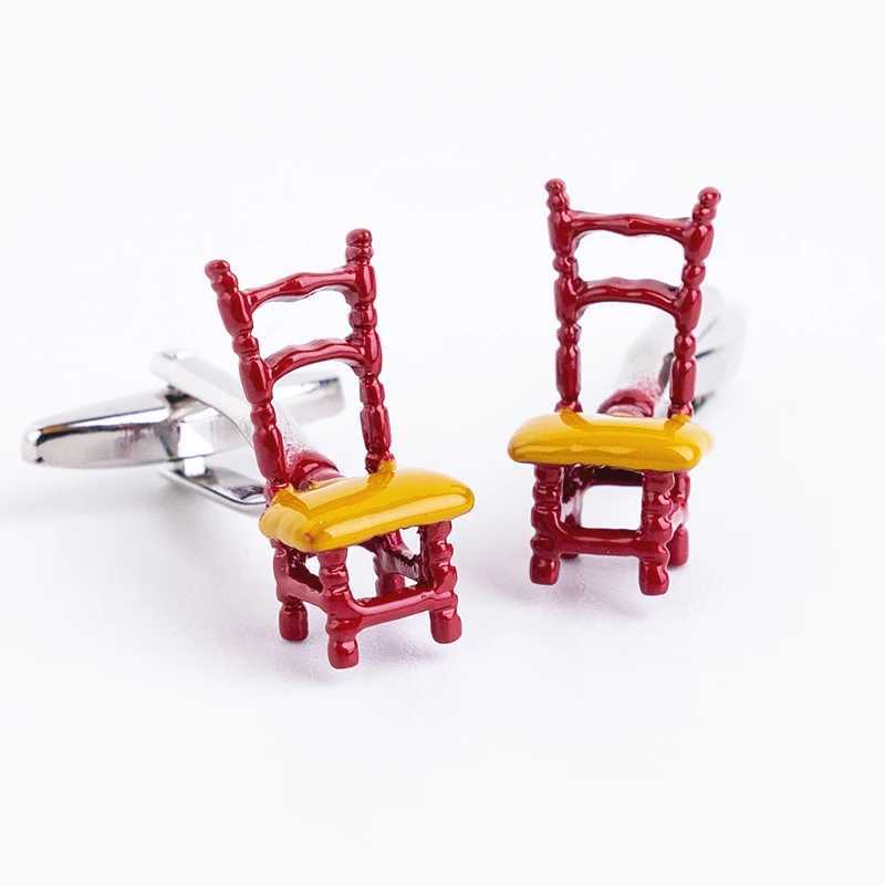 Novelty Mens Cufflinks Funny Chair Red Green Yellow Colors Cuff Links Toy Jewelry For Party Birthday Gift Wholesale Retail W250606