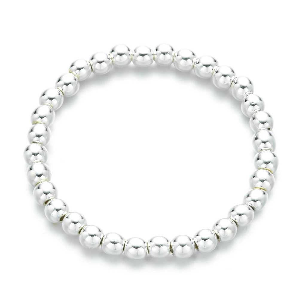 Boho Stacked Silver Color Ball Beaded Bracelets For Women Bohemia Handmade Beaded Statement Bracelet Pulsera Wristband W250606