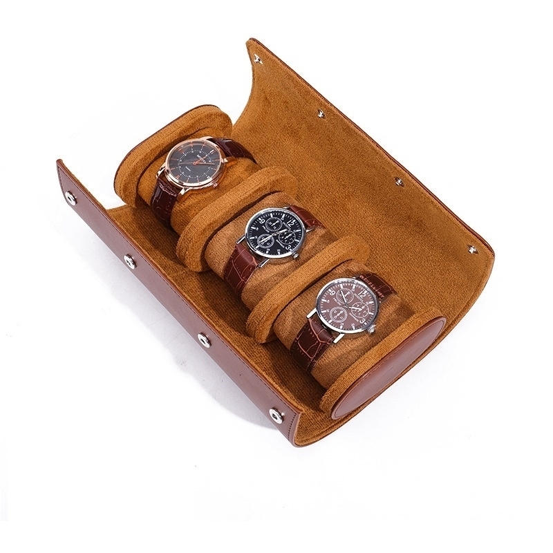 Embers Leather Watch Roll 1 2 3 slots Genuine Storage Box Travel Bag Case Gift Pouch y250519