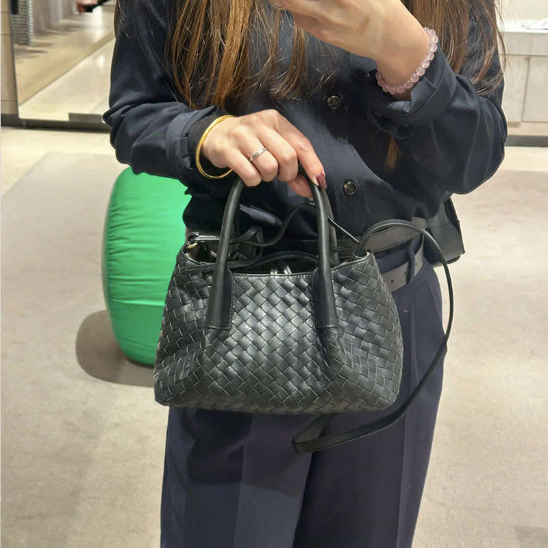 Cowhide Handwoven Tote French Style Casual Handbag Shoulder Crossbody Women s Bag