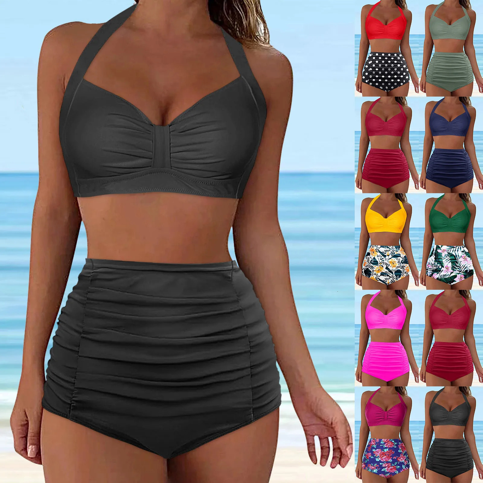 Bathing Suit For Women Tankini High Waisted Bikini Sexy Push Up Two Piece Swimsuits Vintage Swimsuit Swimwear 2024 250530