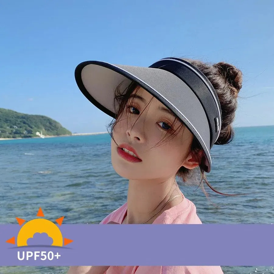 Sun Hat Womens Uv Protection Sun Hat Summer Empty Cap Large Brim Outdoor Cycling Face Shade Hat Woman 250603