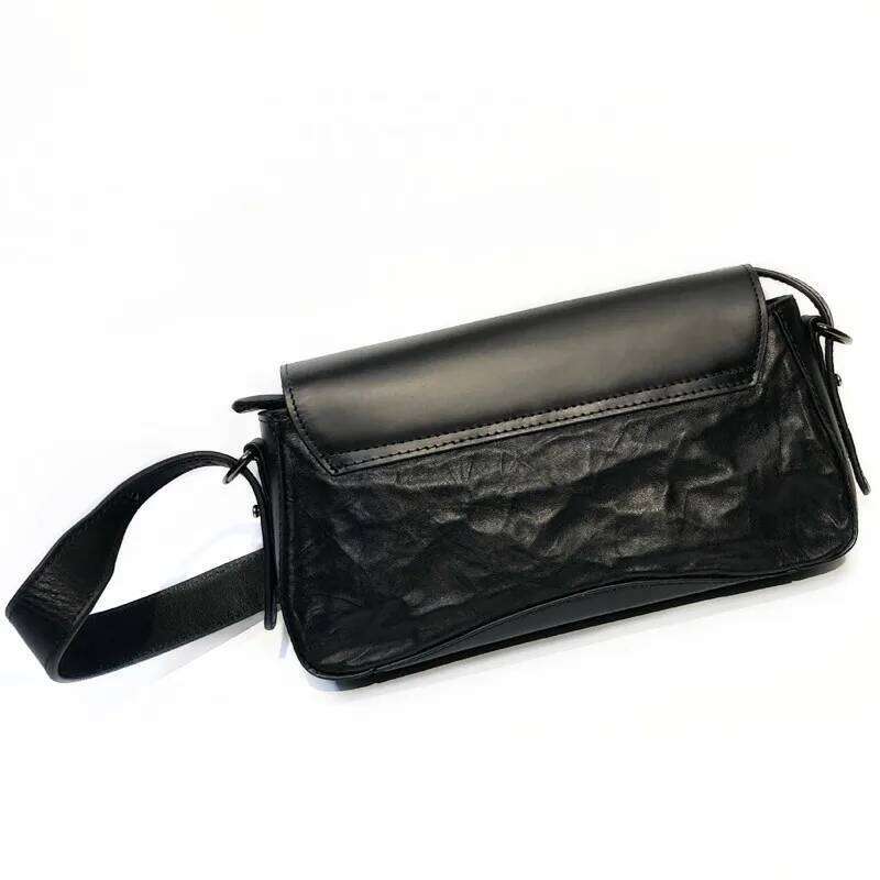 Double Strap Crossbody Women's Bags Vegetable Tanned Sheepskin Handbag Trend Genuine Leather Underarm Shoulder Bag 2025/06/06