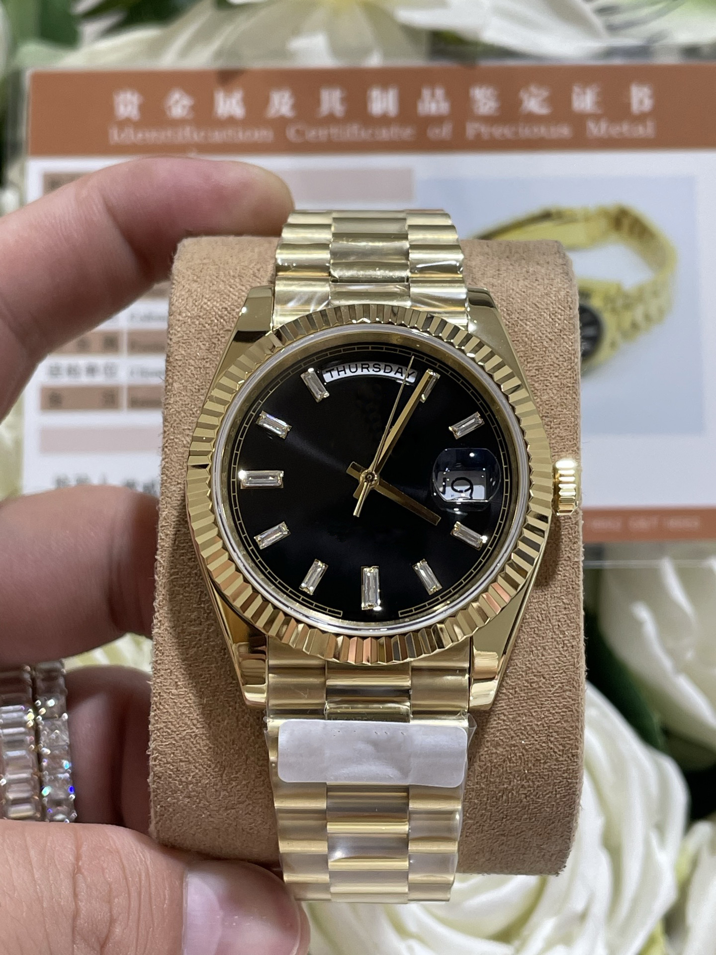 Designer Mens Watch Date 40mm/36mm Automatic Mechanical Movement Black Dial Gold Stainless Steel Strap Watch 007 Factory Watch