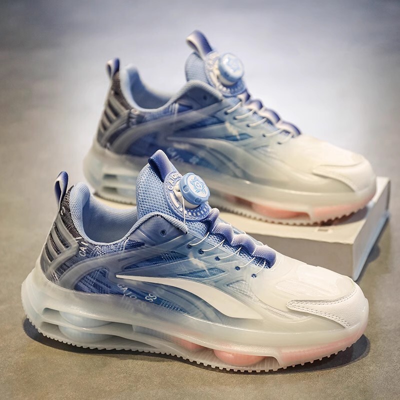 Men's Spring Designer casual shoes Breathable Knob Style Mesh Sneakers Youth Air Cushion Shock Absorption Running Dad Shoes