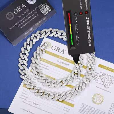 Baguette Cuban Necklace Moissanite Iced Out Luxury Bling Mens Hip Hop Jewelry 925 Sterling Silver Party Gifts