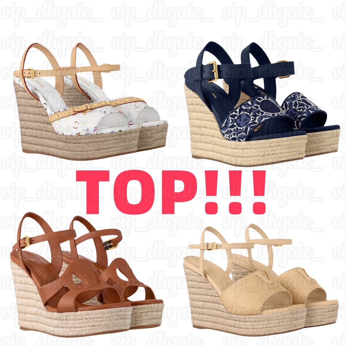 Embroider murakami Platform Sandal espadrille Designer for woman Raffias leather slipper Gladiator sandale Casual slide Luxurys wedge shoe Summer beach Sliders
