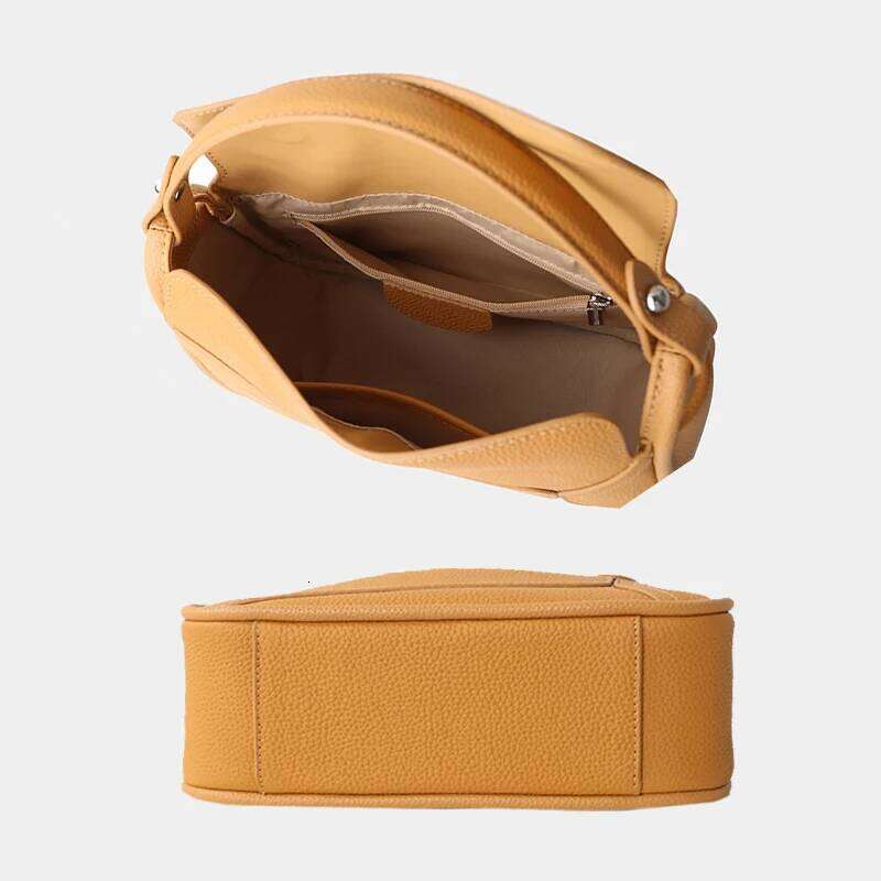 Famicare Women Handbag Cowhide Real Leather Small Lady Shoulder Female Lunch Bag Geometric Design Crossbody Messenger New