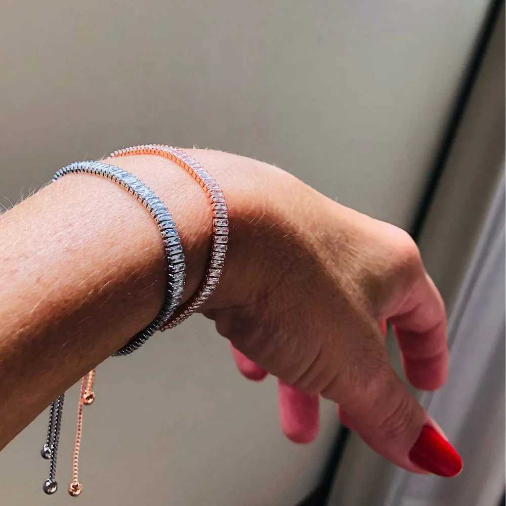 Adjustable Tennis CZ Bracelet for Women Sparking Zircon Rose Gold Color Bracelet on Hand Gift for Friends Fashion Jewelry H017 W250606