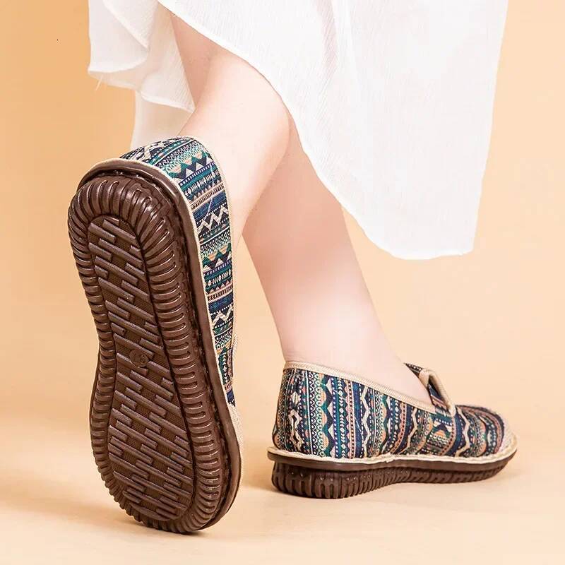 Ddmyoutdoor Summer New Women S Fashion Ethnic Style Linen Breathable Comfort Soft Sole Casual Shoes For Zapatos De Mujer Outdoor Shoes