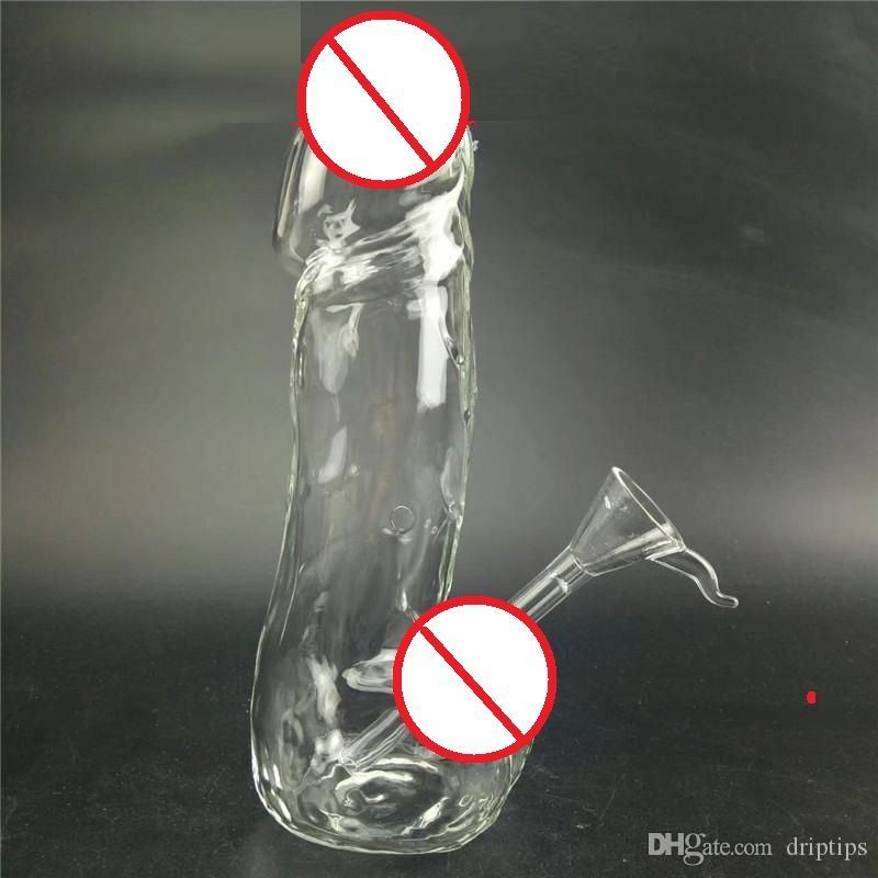 20CM The male peni Water Pipe High Quality Glass Bong With downstem CLEARANCE For Smoke